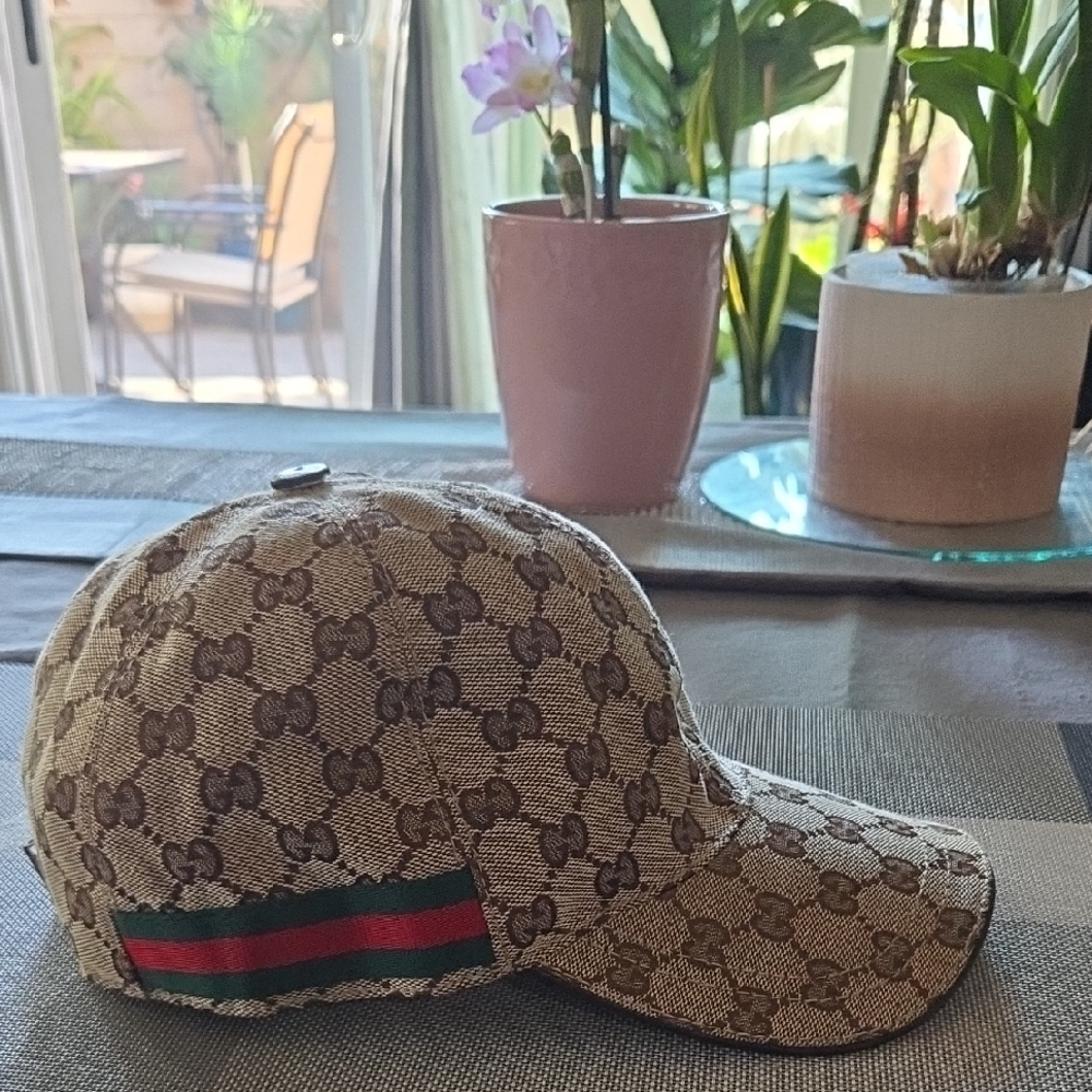 Gucci Tan and Brown Logo Cap